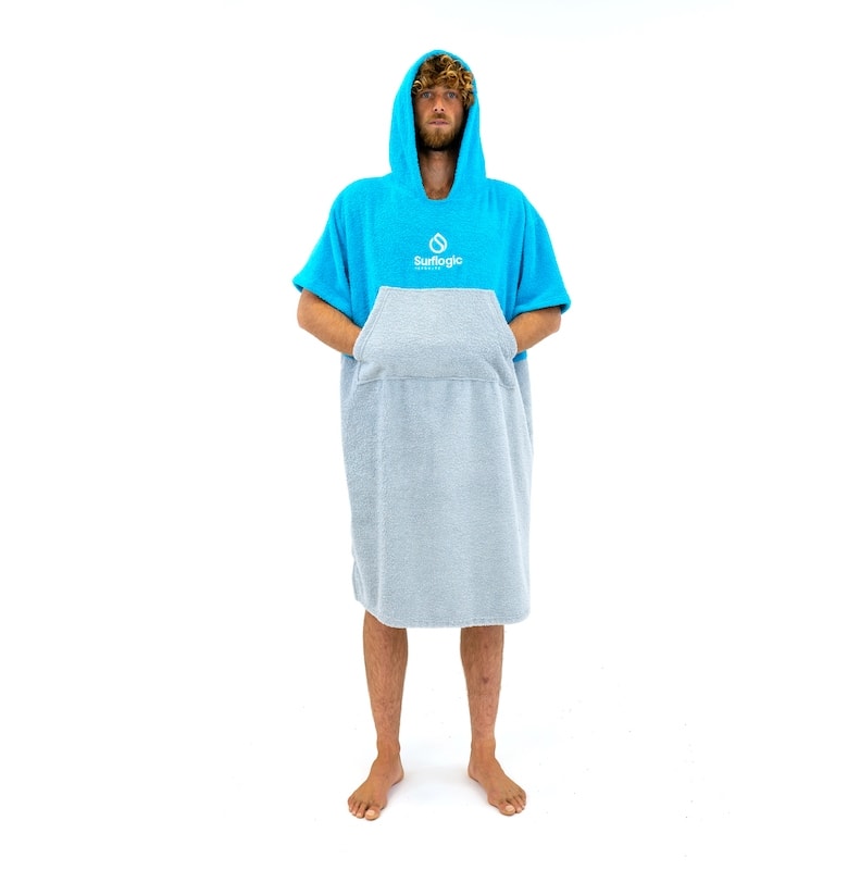 Surf Logic Towel Poncho cyan/grey