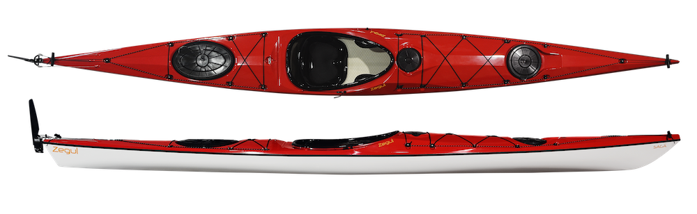 Zegul Saga MV A-Core Rudder/Skeg - Red-Black-White